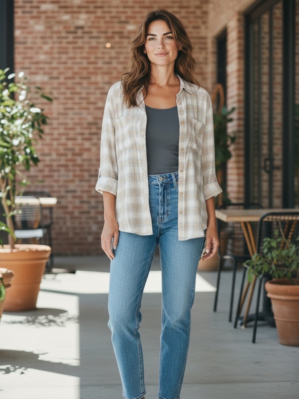 Uniqlo Women's Long Sleeve Button Down Casual shirt. NWT.  Size Small.